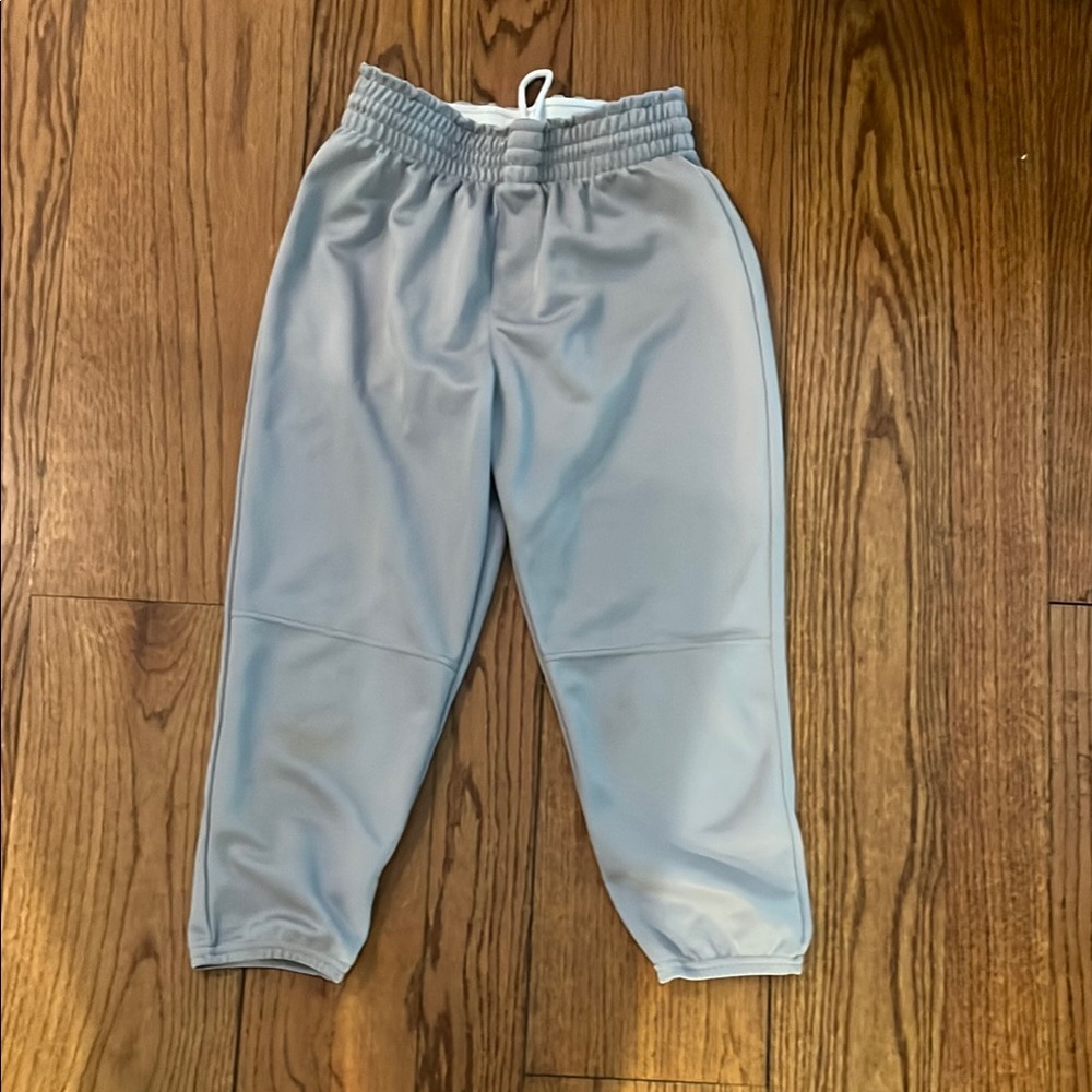 Kids large Gray baseball pants cropped length